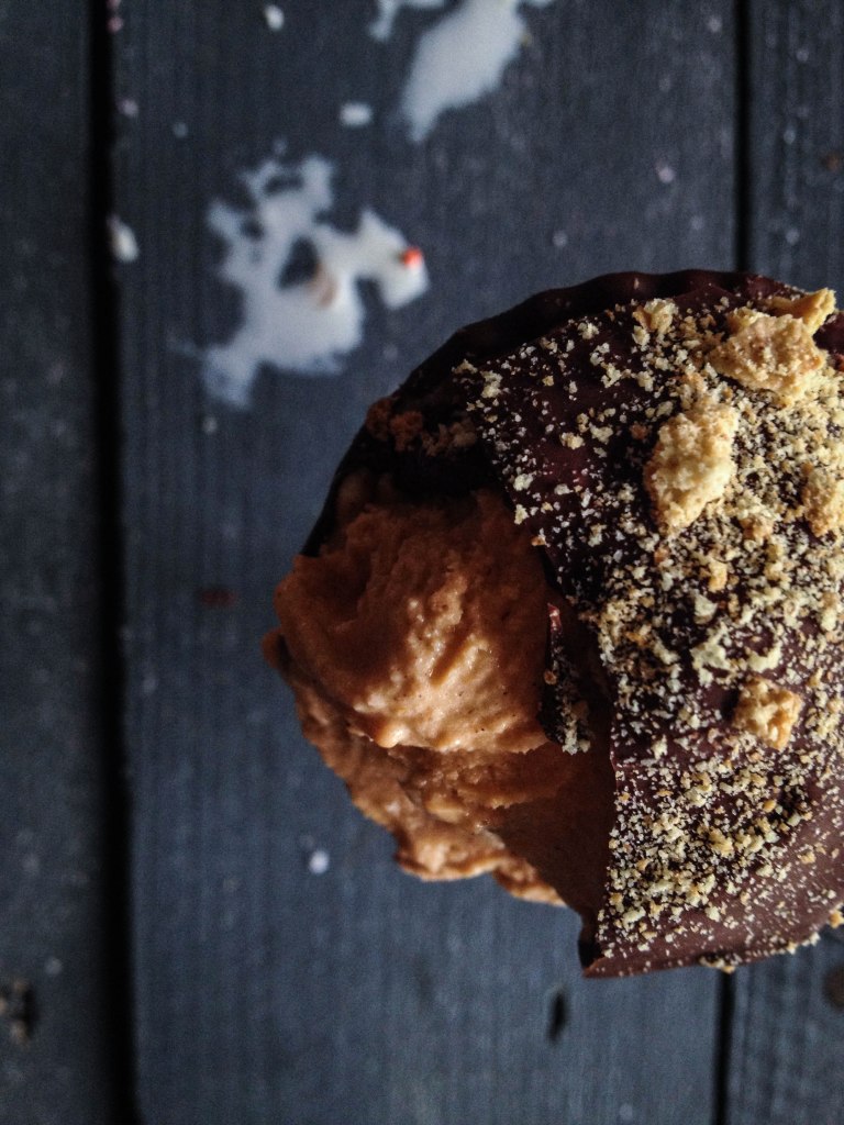 Hungry? Try a chocolate covered pumpkin cone with graham cracker crumbs.